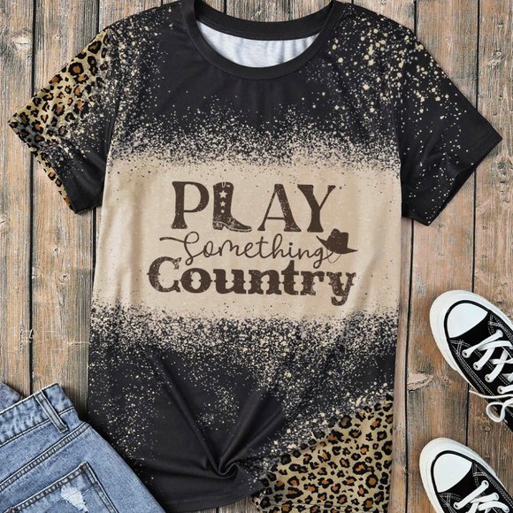 PLAY SOMETHING COUNTRY Graphic Leopard Tee - Picture 2 of 4